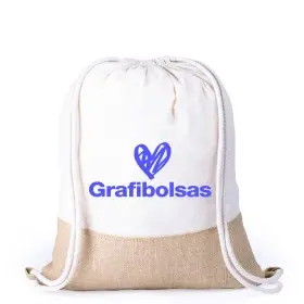 Mochilas saco de cuerdas en algodón y yute