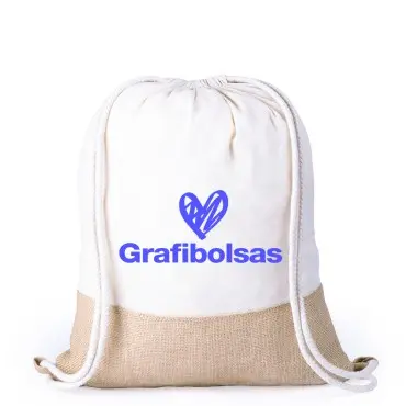 Mochilas saco de cuerdas en algodón y yute