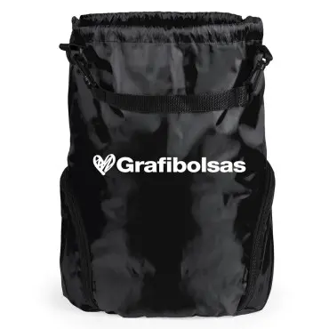 Mochilas saco de cuerdas con bolsillo impresas