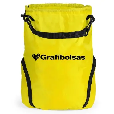 Mochilas saco de cuerdas con bolsillo impresa
