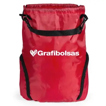 Mochilas saco de cuerdas con bolsillo impresa