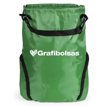 Mochilas saco de cuerdas con bolsillo impresa
