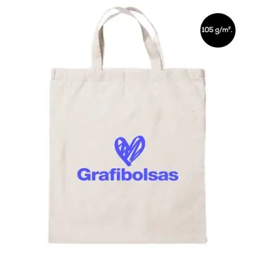 Bolsas de asas cortas en algodón de 105 g/m²
