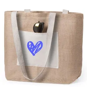 Bolsa de yute con bolsillo frontal