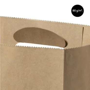 Bolsas de papel troquelada 30 x 36 x 18 cm.