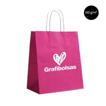 Bolsas de papel kraft fucsia personalizadas