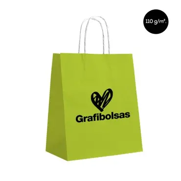 Bolsas de papel kraft pistacho personalizadas