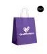 Bolsas de papel kraft violeta personalizadas