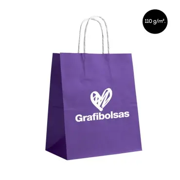 Bolsas de papel kraft violeta personalizadas
