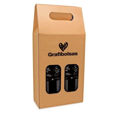 Caja de cartón para 2 botellas de vino personalizadas
