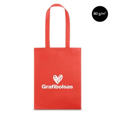 Bolsas de tela no tejida de 80 g/m² y asas de 55 cm