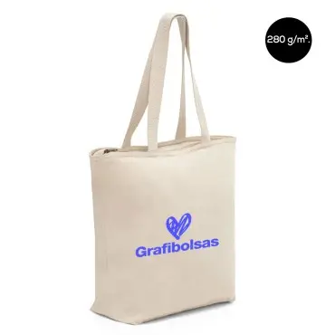 Bolsas de algodón 280 g/m² con cremallera