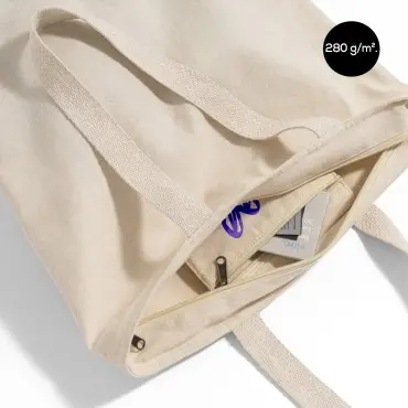 Bolsas de algodón 280 g/m² con cremallera
