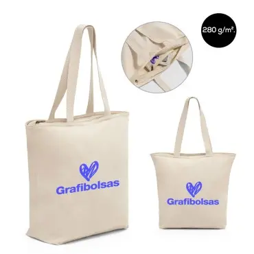 Bolsas de algodón 280 g/m² con cremallera