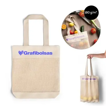 Bolsas de algodón de 180 g/m² con malla